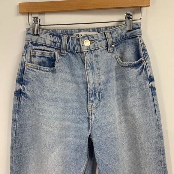 Zara Women's High Waist‎ Cotton Mom Classic 5 Pocket Jeans Size 2 - Picture 3 of 15